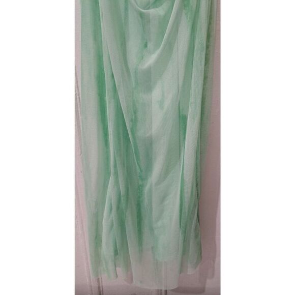Zara Womens Large Tulle Midi Bodycon Mesh Mint Green Stretch - Picture 5 of 8